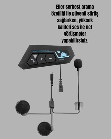 BT22 Motosiklet Kask İçi Bluetooth Kulaklık İnterkom Destekli