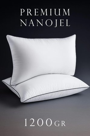 3 Adet 50x70cm Nano Jel Lüks Yastık | 1200gr Anti-alerjik Pamuklu Yastık Seti 3lü
