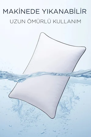 2 Adet 50x70cm Nano Jel Lüks Yastık | 1200gr Anti-alerjik Pamuklu Yastık Seti 2li
