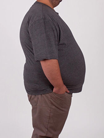 Büyük Beden Erkek Gri Tişört