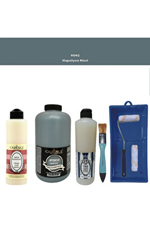 Banyo Mutfak Boyası-Cadence Multi H-042 Napolyon Mavi 2Lt Pya 500Ml Taş Vernik Parlak 500Ml Ruloset