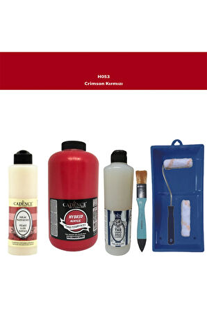 Banyo Mutfak Boyası-Cadence Multi H-053 Crımson Kırmızı 2Lt Pya 500Ml Taş Vernik 500Ml Ruloset