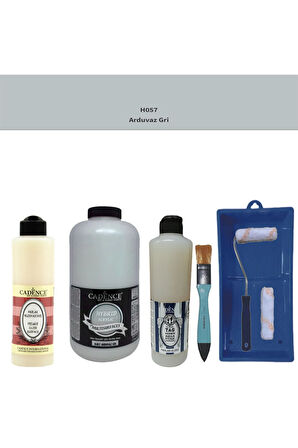 Banyo Mutfak Boyası-Cadence Multi H-057 Arduvaz Gri 2Lt Pya 500Ml Taş Vernik Parlak 500Ml Ruloset