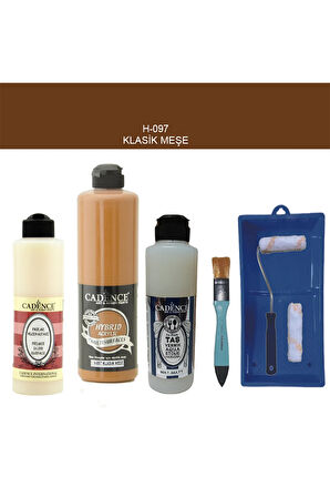 Banyo Mutfak Boyası-Cadence Multi H-097 Klasik Meşe 500Ml Pya250Ml Taş Vernik Mat 250Ml Saten Rulo