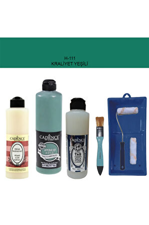 Banyo Mutfak Boyası-Cadence Multi H-111 Kraliyet Yeşili 500Ml Pya250Ml Taş Vernik Mat 250Ml Rulo