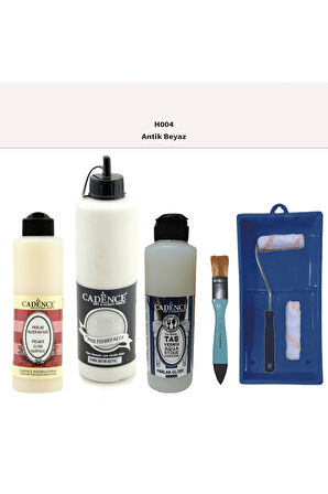 Banyo Mutfak Boyası-Cadence Multi H-004 Antik Beyaz 500Ml Pya250Ml Taş Vernik Parlak250Ml Saten Rulo