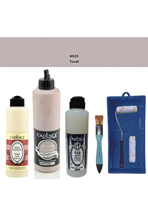 Banyo Mutfak Boyası-Cadence Multi H-015 Tuval 500Ml Pya 250Ml Taş Vernik Parlak 250Ml Saten Rulo