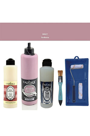 Banyo Mutfak Boyası-Cadence Multi H-027 Sedona 500Ml Pya 250Ml Taş Vernik Parlak 250Ml Saten Rulo