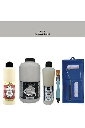 Banyo Mutfak-Cadence Multi H-073 Solgun Kil Grisi 2000Ml Par Yüz. 500Ml Taş Vernik Mat 500Ml ruloset