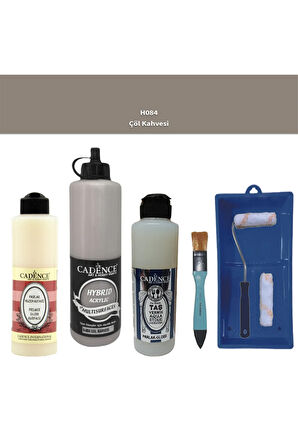 Banyo Mutfak Boyası-Cadence Multi H-084 Çöl Kahvesi 500Ml Pya250Ml Taş Vernik 250Ml Saten Rulo