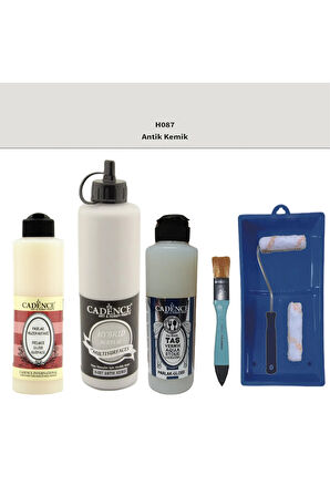 Banyo Mutfak Boyası-Cadence Multi H-087 Antik Kemik 500Ml Pya250Ml Taş Vernik Par 250Ml Saten Rulo
