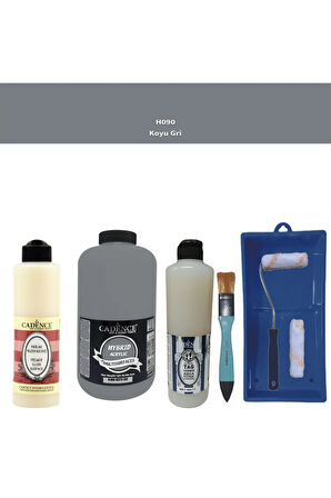 Banyo Mutfak-Cadence Multi H-090 Koyu Gri 2000Ml Par Yüzey Ast 500Ml Taş Vernik Mat 500Ml ruloset