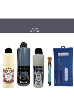 Banyo Mutfak Boyası-Cadence Multi H-100 Rüzgar 500Ml Pya250Ml Taş Vernik Parlak 250Ml Saten Rulo
