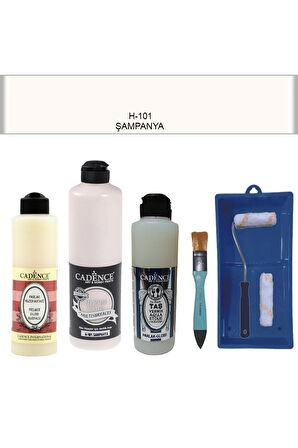 Banyo Mutfak Boyası-Cadence Multi H-101 Şampanya 500Ml Pya250Ml Taş Vernik Parlak 250Ml Saten Rulo