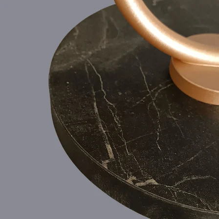 Glora Mermer Desenli Rose Gold Abajur