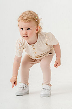 Bebek Çocuk Pamuklu Taytlı 2'li Takım Trend Moda Alt Üst Takım