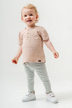 Bebek Çocuk Pamuklu Taytlı 2'li Takım Trend Moda Alt Üst Takım