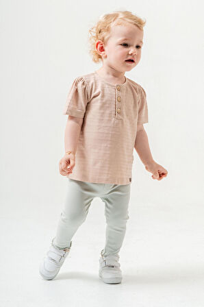 Bebek Çocuk Pamuklu Taytlı 2'li Takım Trend Moda Alt Üst Takım