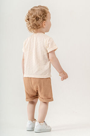 Bebek Çocuk Pamuklu Şortlu 2'li Takım Trend Moda Alt Üst Takım