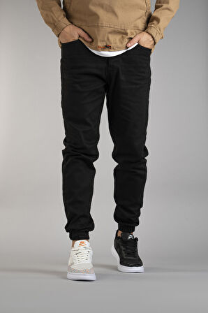 Erkek Slim Fit Dar Kesim Jogger Pantolon Siyah