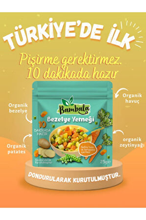 10 Dakika - Dondurularak kurutulmuş Bezelye Yemeği 25g