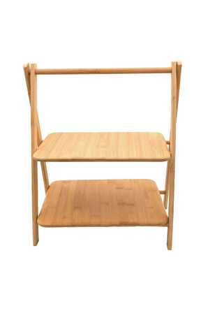 Doğal Bambu 2 Katlı Sunum ve Düzenleme Standı