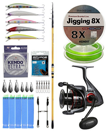 YekOutdoor Surf Olta Seti Shimano Kamış Beastmaster FX Surf Tele 4,25m 200g 6pc&Okuma Ceymar C-6000A Olta Makinesi