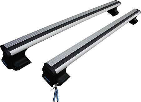  TrophyBars Kilitlenebilir (120 cm) Gri Ara Atkı - Kia Pinanto III (2017 Sonrası) Hatchback ile Uyumlu Tavan Barı