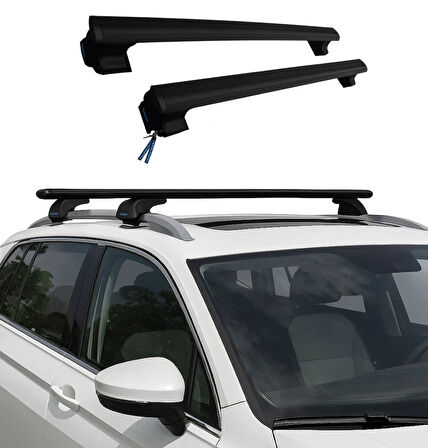  TrophyBars Kilitlenebilir (120 cm) Siyah Ara Atkı - Skoda Superb B6 3T (2008-2014) Sedan ile Uyumlu Tavan Barı