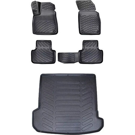 Audi Q7 2016 Sonrası 3D Araca Özel Paspas ve Bagaj Havuzu Set