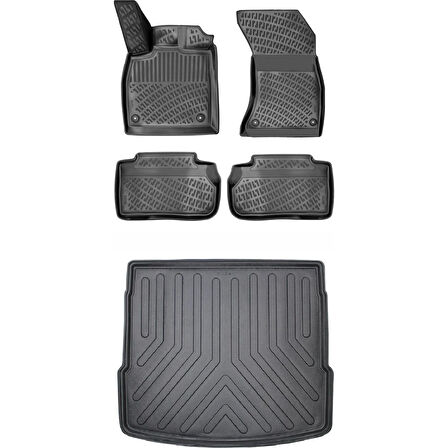 Fiat Fiorino Dizel Halı Zeminli 2007-2019 3D Araca Özel Paspas ve Bagaj Havuzu Set