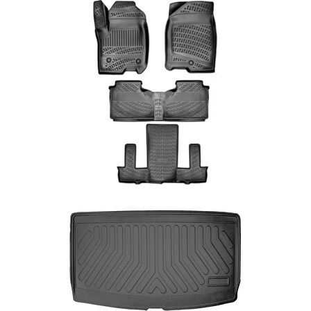 Citroen C4X Ince Stepne 2023 Sonrası 3D Araca Özel Paspas ve Bagaj Havuzu Set