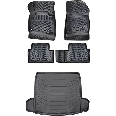 Peugeot 208 2012-2019 3D Araca Özel Paspas ve Bagaj Havuzu Set