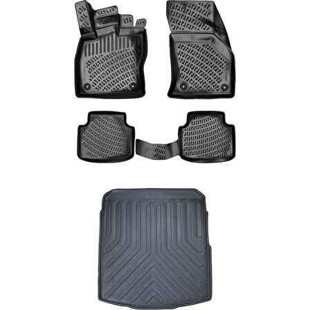 Peugeot 2008 Alt Bagaj 2020 Sonrası 3D Araca Özel Paspas ve Bagaj Havuzu Set