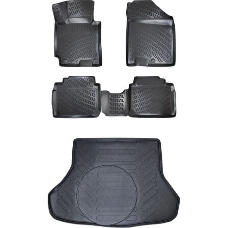 Alfa Romeo Junior Ibrida 2024 Sonrası (Alt) 3D Araca Özel Paspas ve Bagaj Havuzu Set