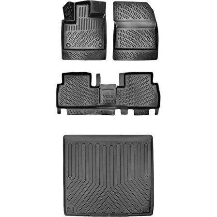 Toyota Proace City 2019 Sonrası (Katlanabilir Ön Yolcu Koltuğu) (Bagaj Demirsiz B.h) 3D Araca Özel Paspas ve Bagaj Havuzu Set