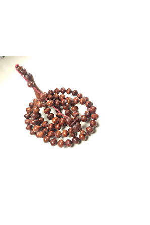 Halil Hilmi Usta Eseri İmzalı Kan Ağacı İri Boy Namaz Tesbihi Sertifikalı 5780