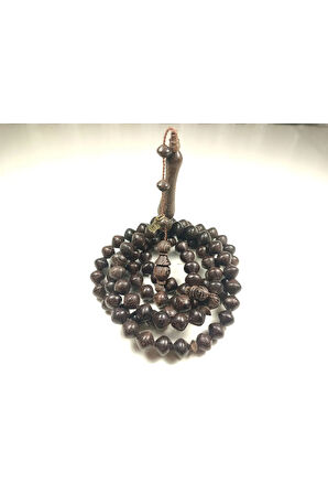 Halil Hilmi Usta Eseri İmzalı Venge Ağacı İri Boy Namaz Tesbihi Sertifikalı 5779