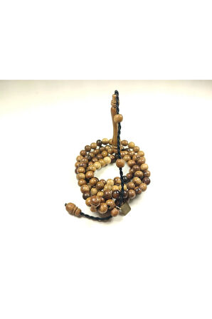 Halil Hilmi Usta Eseri İmzalı Macassar Ebony Tree El Boy (Küçük Boy) Namaz Tesbihi Sertifikalı 5776