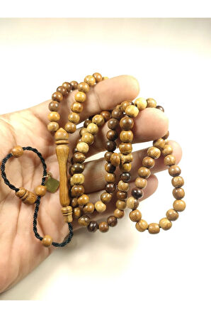 Halil Hilmi Usta Eseri İmzalı Macassar Ebony Tree El Boy (Küçük Boy) Namaz Tesbihi Sertifikalı 5776