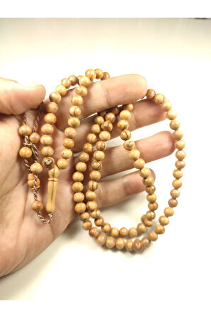 Halil Hilmi Usta Eseri İmzalı Vahşi Palmiye Ağacı El Boy (Küçük Boy) Namaz Tesbihi Sertifikalı 5774