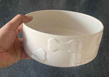 BÜYÜK BOY 3.5 LİTRE KEDİ & KÖPEK MAMA KABI PORSELEN 23 CM X 9 CM
