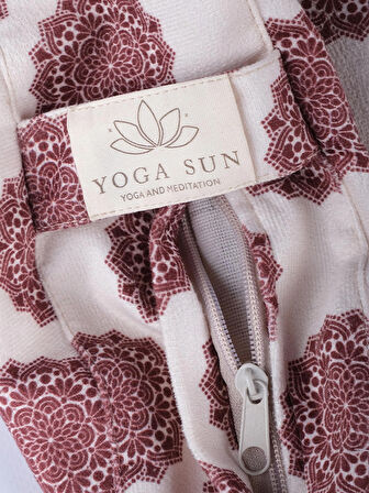 Sunyoga Zafu Meditasyon Minderi – Karabuğday Dolgulu, Rahat ve Destekleyici Yoga Minderi Mandala Desenli Beyaz- Bordo