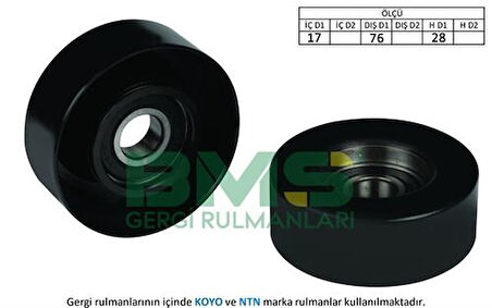 BMS 091 Alternatör Gergi Rulmanı A4 1.6 1.8T 2.0 2.0FSI A6 2.0 2.0TFSI Exeo 1.6 1.8T 2.0TFSI 534012730