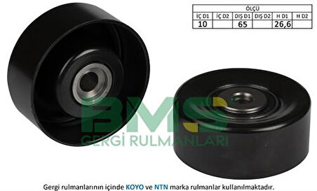 BMS 141 Alternatör Gergi Rulmanı P106 206 P306 Xsara XM Saxo 1.1L 1.4L 1.6 1.6 16V 1.6L Ölçü (10x65x26.6) 94-Koyo 531024110