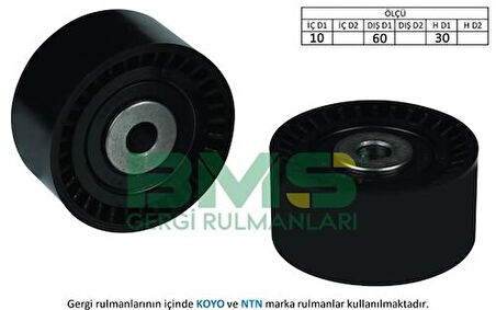 Bms 158 Triger Gergi Rulmanı C5 II C5 III P308 P5008 P3008 Nemo Scudo III Expert III Jumpy III P206 P207 P307 P407 C1 C2 C3 C4 Fıesta Focus 1.4Hdı 1.6Hdı 01> Nsk Olcu (10×60×30)