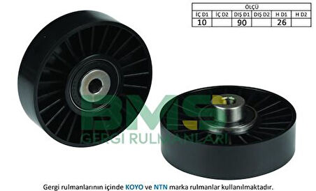 BMS 181 Alternatör Gergi Rulmanı (10x90x26) Brava Bravo Coupe Marıa Punto Alfa 155 145 146 156146 532036920