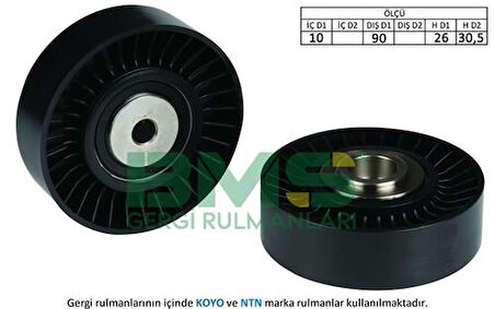 BMS 210 Alternatör Gergi Rulmanı (10x90x26 30.5) Crafter 2.5TDI 532053510