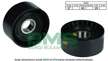 BMS 252 Alternatör Gergi Rulmanı (Tek Rulman) Scudo Clio Kangoo Laguna Megane Master Movano Trafic 1.4 1.6 16V 1.8I 1.9DTI 2.0 16V 97- 532024310