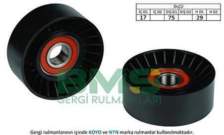 BMS 292 Alternatör Gergi Rulmanı 17x75x29 6203 14 Plastik Volkswagen Crafter 2.5TDI 76145276